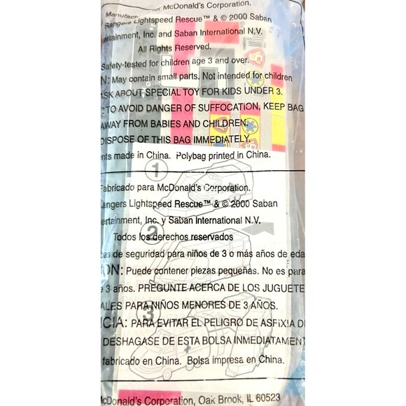 McDonalds Happy Meal Toy Power Rangers Rescue Pink Rail Rescue #6 2000 Vintage - Picture 9 of 9